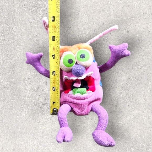Vintage Silly Slammers Flu Bug Plush 1998 ToyBox Rare Pink Monster Beanbag - Picture 8 of 8